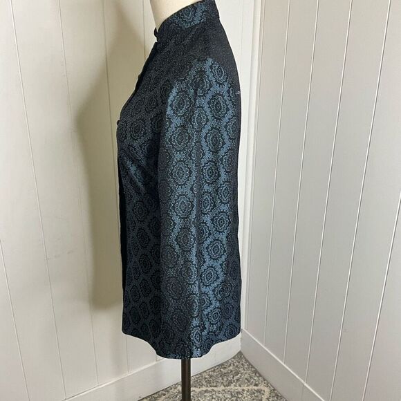 Vintage Women’s Small Japanese Kimono Style Button Down Blouse Top Puff Sleeve - Picture 9 of 12